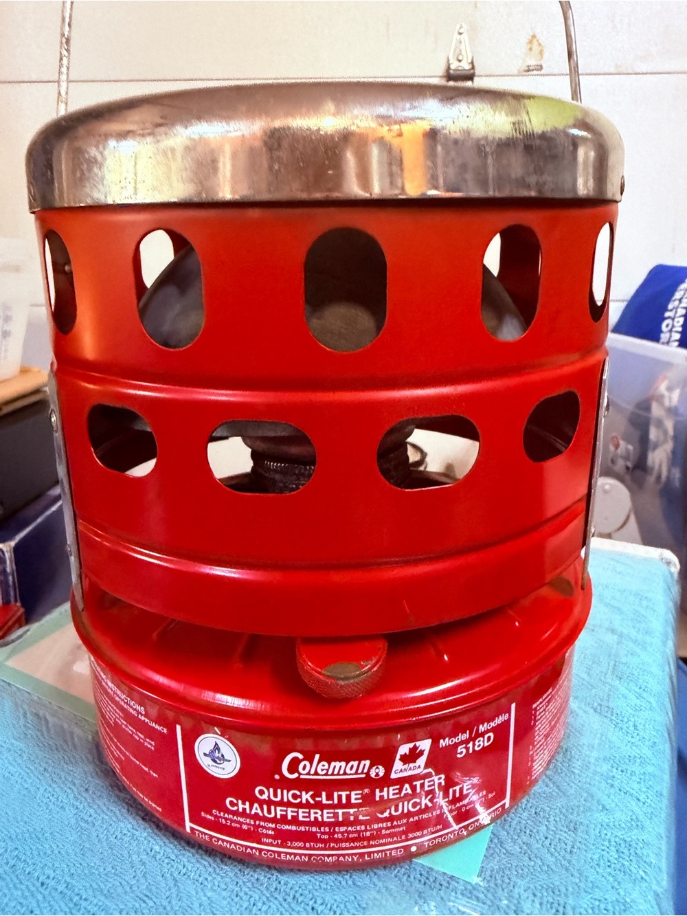 VINTAGE 1981 COLEMAN MODEL 518D CATALYTIC HEATER Canada Made